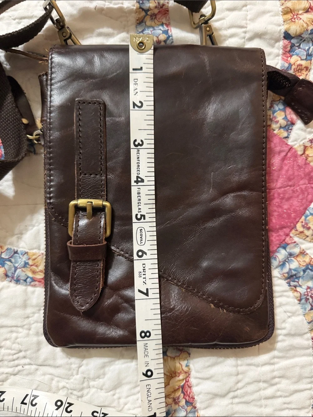 Men’s Leather Messenger Bag adjustable strap